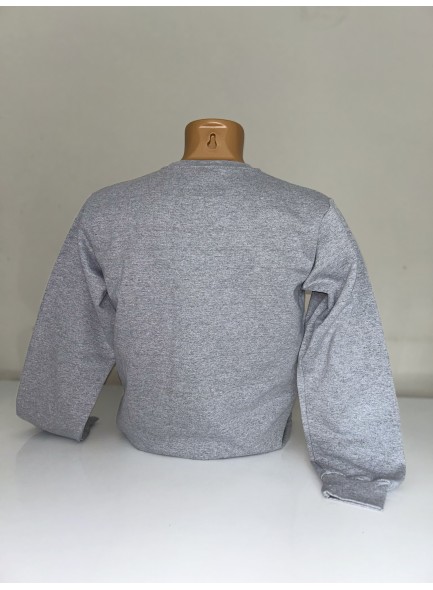 0 YAKA 2 İPLİK SWEATSHIRT AÇIK GRİ