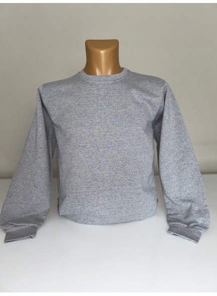 0 YAKA 2 İPLİK SWEATSHIRT AÇIK GRİ