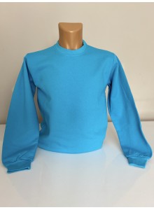 0 YAKA 2 İPLİK SWEATSHIRT MAVİ CAM GÖBEĞİ 