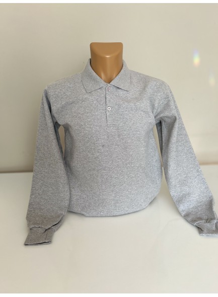 POLO YAKA 2 İPLİK SWEATSHIRT GRİ